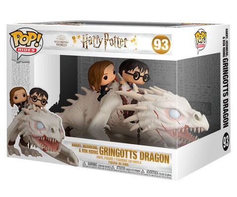 Figurine Funko Pop! Ride N°93 - Harry Potter - Harry Ron Et Hermione Sur Dragon